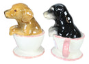 Black Chocolate Teacup Dachshund Puppies Puppy Love Ceramic Salt Pepper Shakers