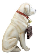 Ebros Gift Lifelike Pet Pal Labrador Retriever Statue 13.25" H Golden Retriever Dog with Jingle Collar and Greeting Sign As Patio Welcome Home Decor Sculpture (Yellow)