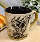 PACK OF 2 Glazed Stoneware Patriotic Bald Eagle 13oz Ceramic Mug Coffee Cup