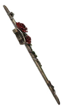 Rustic Western Faux Wooden Valentine Love Red Roses With Barbed Wires Wall Cross