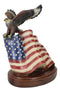 Patriotic Wings of Glory Bald Eagle Perching On American Flag Memorial Figurine