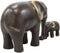 Ebros Brass Metal Safari Elephant Mother and Calf Bonding Scene Statue 9.25"L