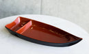 Pack Of 4 Japanese Omakase Style 10"L Red Melamine Sushi Boat Serving Plates