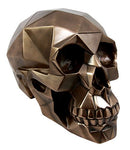 Ebros Geometric Matrix Polygon Bronze Patina Resin Skull Decor Figurine 8.5"L