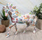 Equestrian Chic Beauty Rainbow Paisley White Horse Hand Painted Statue 7.5" L