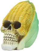 Ebros Vegetable Produce Maize Corn Skull Statue 6.25" Long Resin Figurine