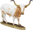 Ebros North American Longhorn Cattle Cow Steer On Grass Pasture Statue 9" Long