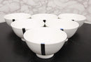 Sleek White Double Walled Porcelain Rice Miso Dessert Soup Bowls 10oz 5"D Set 6