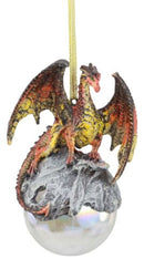 Ruth Thompson Hyperion Dragon Perching On Glass Ball 5"High Ornament Figurine