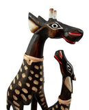 Balikraft Balinese Wood Handicrafts Sulawesi Giraffe With Calf Family Figurine