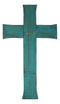 Rustic Western Distressed Wood Turquoise Blue Faux Antler Bone Crowns Wall Cross