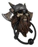 Viking Norse Berserker Warrior Chieftain Skull Rune Axes Decorative Door Knocker