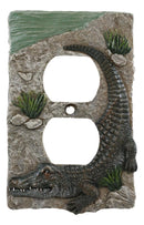 Pack of 2 Wildlife Bayou Swamp Alligator Double Receptacle Wall Outlet Plate