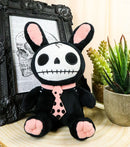 Ebros Pink Polkadot Bunny Rabbit Furry Bones Skeleton Plush Toy Animal Doll