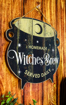 Homemade Witches Brew Served Daily MDF Wall Art Sign Plaque With Cauldron Shape