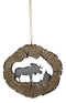 Rustic Western Emperor Moose Faux Wood Log Set of 4 Christmas Tree Ornaments