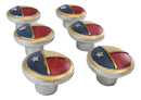 Set Of 18 Patriotic Western Rustic Texas Lone Star Flag Cabinet Door Pull Knobs