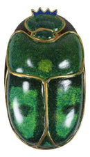 Egyptian Scarab Oracle Amulet 4" Long Symbol of Rebirth Green Scarab Figurine