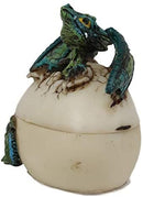 Earth Gaia Dragon Hatchling Breaking Out Of Egg Shell Figurine Jewelry Box Decor