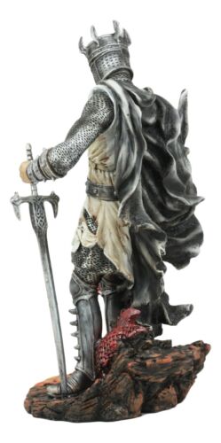 Ebros Knight Of The Cross Saint George Holding Slain Red Dragon Statue 12.5"Tall