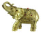 Thai Buddhism Noble Golden Elephant Trumpeting With Trunk Up Figurine Sculpture