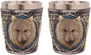 Ebros Full Moon Alpha Grey Wolf 2-Ounce Shot Glass SET OF 2