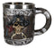 Ebros Gift Pirates of Caribbean Seas Bandana Skull With Cross Swords Tankard Coffee Beer Mug Cup
