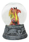 Small Mythical Fire Lava Volcanic Hyperion Dragon Glitter Water Globe Figurine