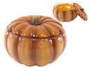 Ebros Home Kitchen Gourmet Hearty Orange Ceramic Pumpkin Soup Or Dessert Bowl With Lid