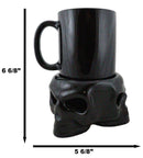 Alchemy Triple Skulls Black Cup With Candle Holder Mug Warmer Shadow Caster Set