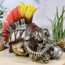 Ebros Steampunk Mohawk Punk Marauder Skull Wearing Strapped Gas Mask Figurine