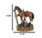 Rustic Western Cowboy By Brown Horse Praying At The Foot Of The Cross Figurine