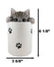 Ceramic Gray Tabby Cat Hiding and Peeking Dry Storage Jar With Paw Prints Decor