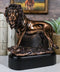 King Of The Jungle African Lion Pride Rock Scene Bronze Electroplated Figurine