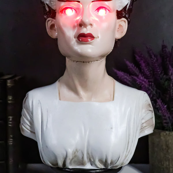 The Bride Of Frankenstein Bust Figurine With Red Bloodshot LED