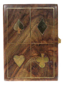 Gambling Poker Spade Heart Club Diamond Symbols Decorative Trinket Wooden Box