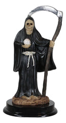 Ebros Black Santa Muerte With Scythe Statue 5.5" Tall Bone Mother Dark Angel Of Protection Decorative Figurine