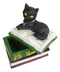 Ebros Wiccan Black Cat Pentagram Star Green Book Of Spells Box Figurine