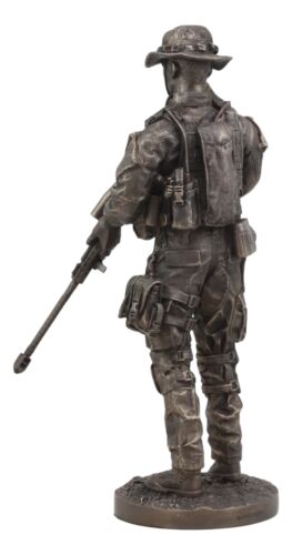 Large Modern Military Marine Sniper Soldier Statue 13"Tall Marksman Task Force