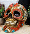 Aztec Indian Boho Mayan Fire God Tooled Floral Turquoise Orange Stones Skull