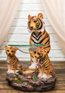 Jungle Predator Bengal Tiger Mother & Cubs Candle Heat Oil Tart Burner Figurine