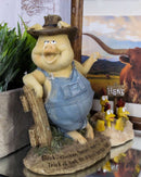 Chicken Farming Is Easy Comical Pig Holding Shovel With Buried Hens Figurine