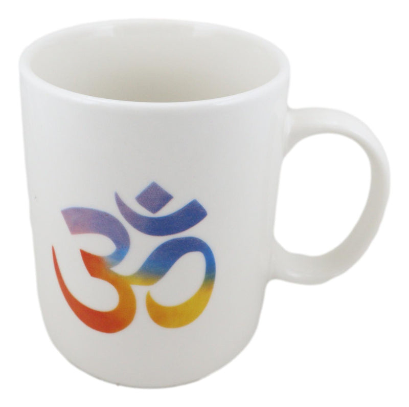 Pack Of 2 Feng Shui Yoga Meditation Sacred Mantra Ohm Bone China Coffee Mugs