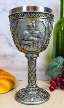 Ebros Medieval Templar Crusader Knight Of The Cross Wine Goblet Chalice 10oz