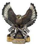 American Patriotic Bald Eagle Clutching Rifles With Second Amendment Figurine