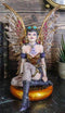 Steampunk Air Force Pilot Assassin Fairy Sitting On Time Warp Machine Figurine