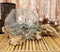 Balinese Handicraft Natural Driftwood With Hand Blown Molten Glass Bowl 9"L