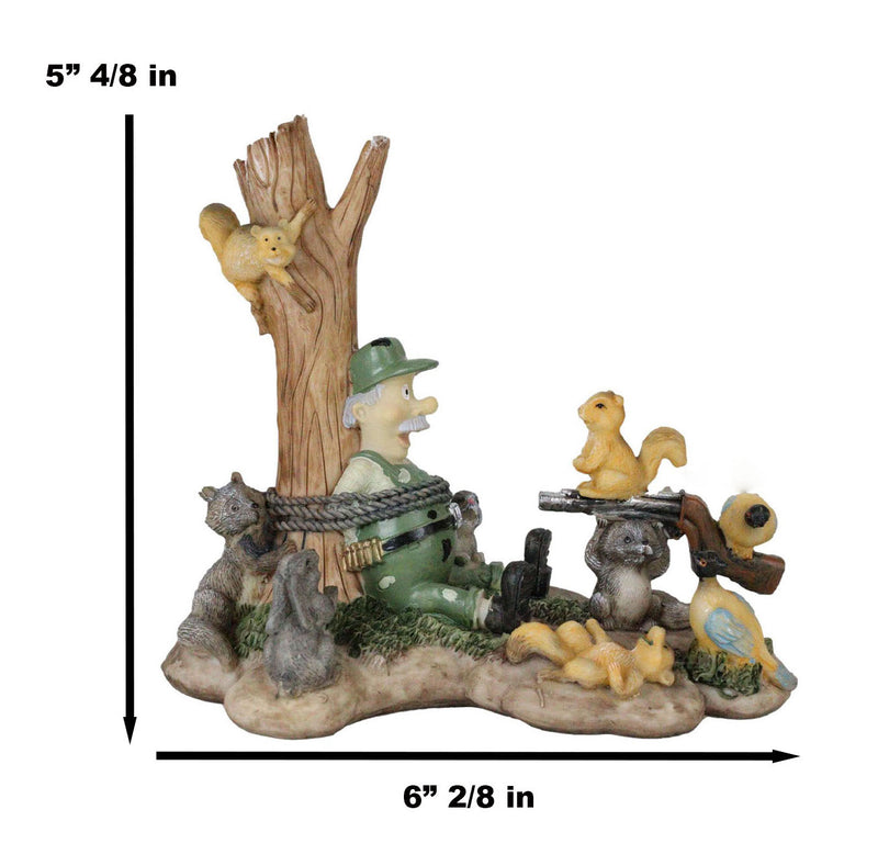 Jungle Patrol Bear Rabbit Turkey Squirrel Raccoon With Captured Hunter Figurine