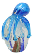 Ebros Hand Blown Glass Glow In The Dark Jellyfish W/ Blue Octopus Figurine