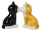 Kissing Black And Yellow Kittens Salt And Pepper Shakers Cat Pair Kitchen Decor